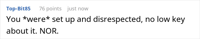 Screenshot of an online comment discussing feelings of disrespect in a loyalty test involving a cunning guy and his girlfriend.