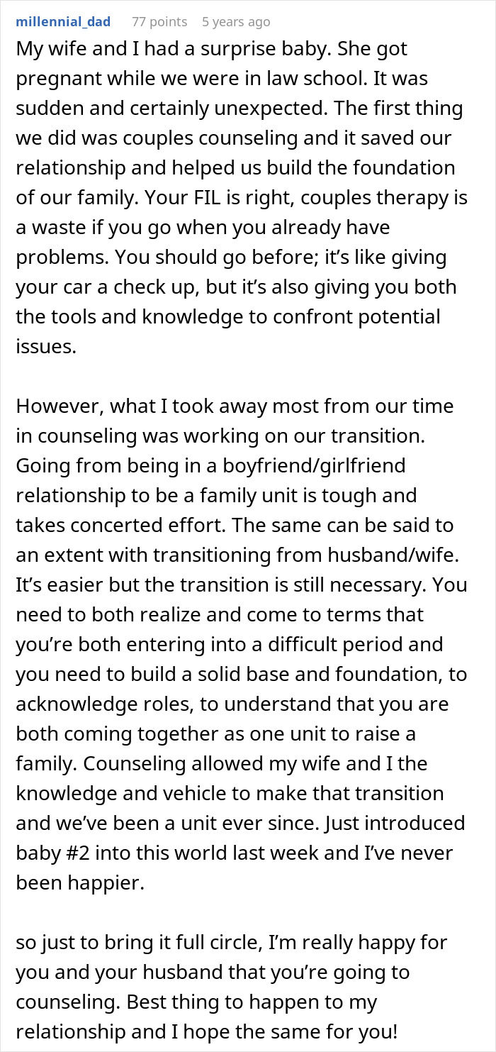 Text post discussing a pregnant woman and in-law conflict involving a sister-in-law calling her a beached whale.