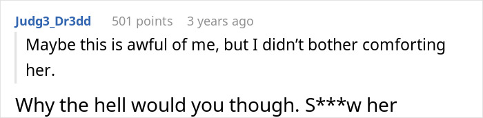 Screenshot of Reddit comment discussing a woman admitting to cheating multiple times and husband revealing it.