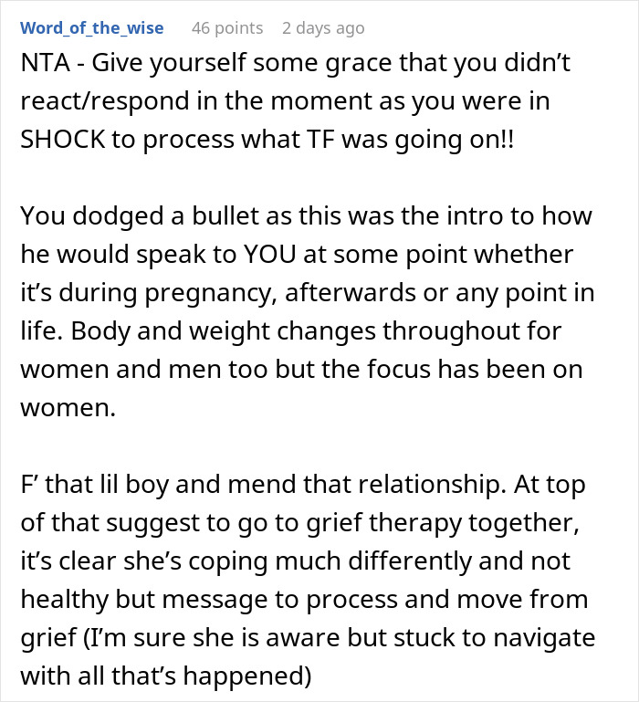 Screenshot of an online comment discussing relationship struggles and coping advice after a breakup with a girlfriend.