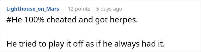 BF &ldquo;Forgets&rdquo; To Inform GF About His STD For Years, Then Complains She&rsquo;s Not Supportive