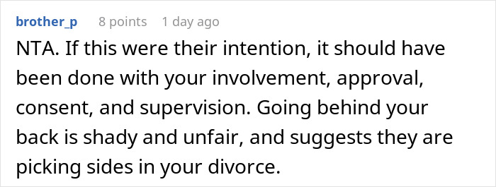 Reddit comment discussing grandparents guilt trip kid over his mom and dad deciding to cut them off in a family dispute.
