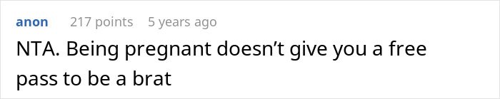 Screenshot of an online comment about a pregnant wife&rsquo;s cruel comment making her husband feel hurt in a discussion thread.