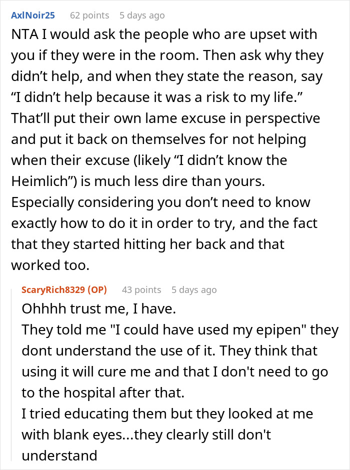 Rude Coworker Chokes On Peanut Dessert, Guy With Severe Allergy Takes Heat For Not Helping Her Rude Coworker Chokes On Peanut Dessert, Guy With Severe Allergy Takes Heat For Not Helping Her