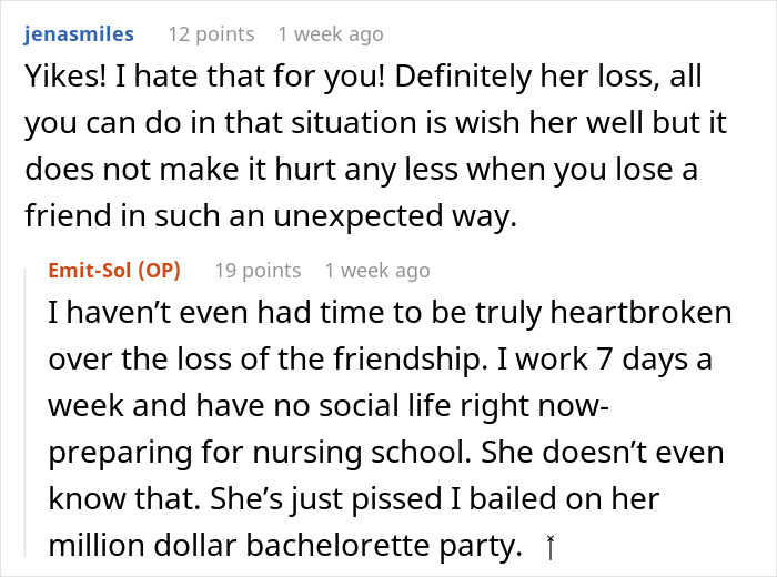 Online discussion about bride&rsquo;s obsession with control causing loss of close friendships before the wedding celebration.