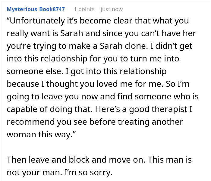 Alt text: Text message showing a devoted girlfriend confronting an arrogant guy for comparing her to another man's wife.