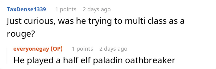 Online chat discussing a DnD guest getting busted stealing manga and figurines while continuing to chat casually.