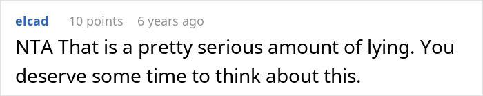 Screenshot of an online comment discussing a man refusing to adopt wife&rsquo;s kids after discovering secrets about their father.