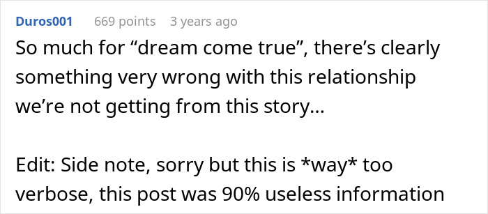 Comment highlighting a troubled relationship and hinting at issues with a cheating husband in an online discussion.