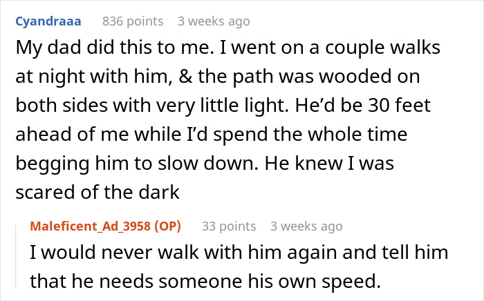 Reddit user shares experience of men abandoning partners during outdoor activities, reflecting common relationship behavior.