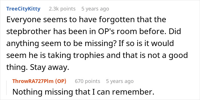 ALT text: Reddit comments discussing a creepy teen cutting step-sister&rsquo;s hair and concerns about the stepbrother&rsquo;s behavior.