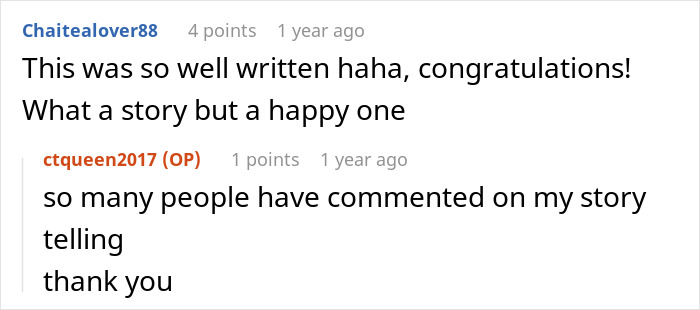 Screenshot of online comments praising a story about a lady calling her fianc&eacute; about pregnancy and labor.