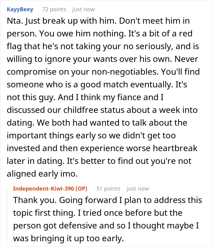 Reddit discussion about boyfriend demanding veto on woman&rsquo;s medical procedure to keep fatherhood dreams alive.