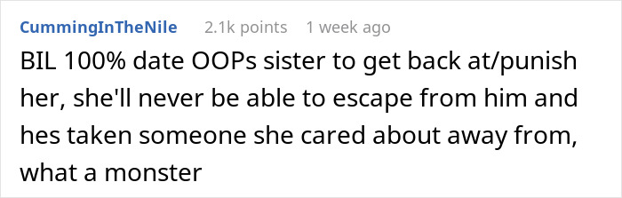 Text comment about BIL punishing sister and woman fearing her daughter near him due to horrible feeling. Text comment about BIL punishing sister and woman fearing her daughter near him due to horrible feeling.