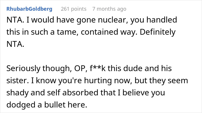 Comment expressing support for woman confronting boyfriend and his pregnant mistress in front of coworkers.