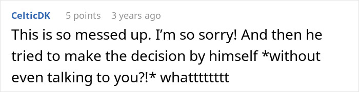 Comment expressing shock and disappointment about a man trying to call off divorce without discussing with his husband. Comment expressing shock and disappointment about a man trying to call off divorce without discussing with his husband.