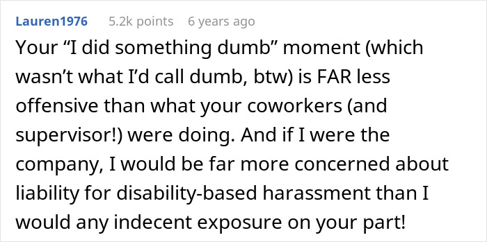 Alt text: Cancer survivor at work lifts shirt to silence rumors, now fears consequences after her bold action.