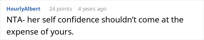 Comment on a forum post discussing a bride furious that her sister worked out and looks good at the wedding, impacting the bride’s self-confidence. Comment on a forum post discussing a bride furious that her sister worked out and looks good at the wedding, impacting the bride’s self-confidence.