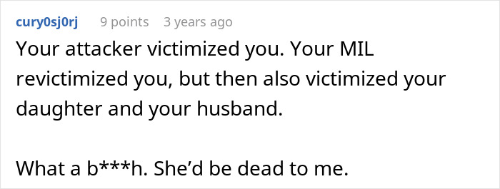 Comment expressing anger towards a MIL who secretly DNA tested grandkid, causing family members to turn against her.