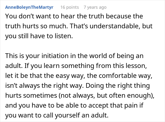 Comment discussing parents refusing to support their son&rsquo;s teenage love to prevent ruining his future.