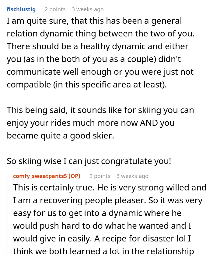 Reddit conversation discussing men abandoning their partners during outdoor activities and relationship dynamics.