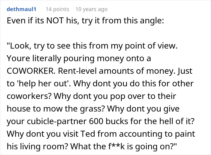 Man helps pregnant coworker as a good deed while wife discovers the real reason behind his actions.