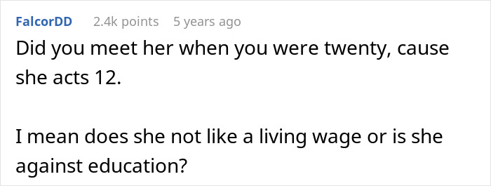 Screenshot of a forum comment discussing a toxic wife humiliating her teacher husband during a Zoom session.