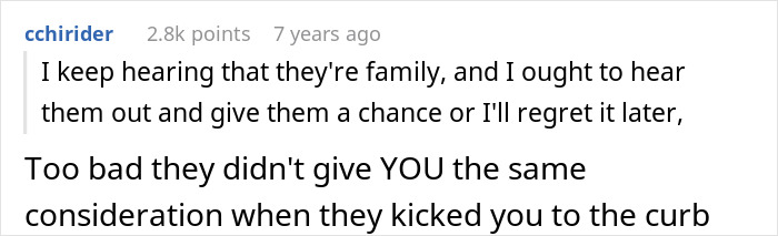 Screenshot of an online comment discussing family issues related to DNA lab mix-ups and paternity results.