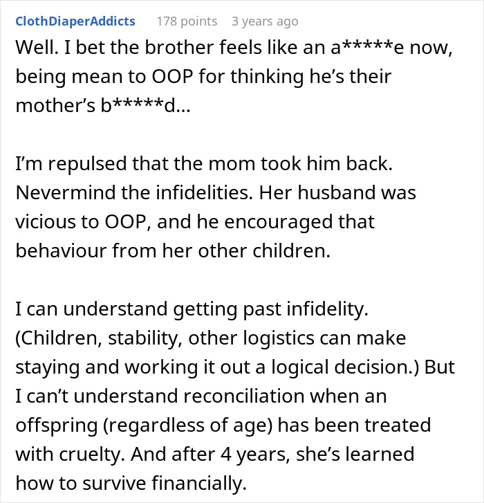 Comment discussing emotional impact after DNA lab mixes paternity results, leading man to disown wrong son and seek reconnection.