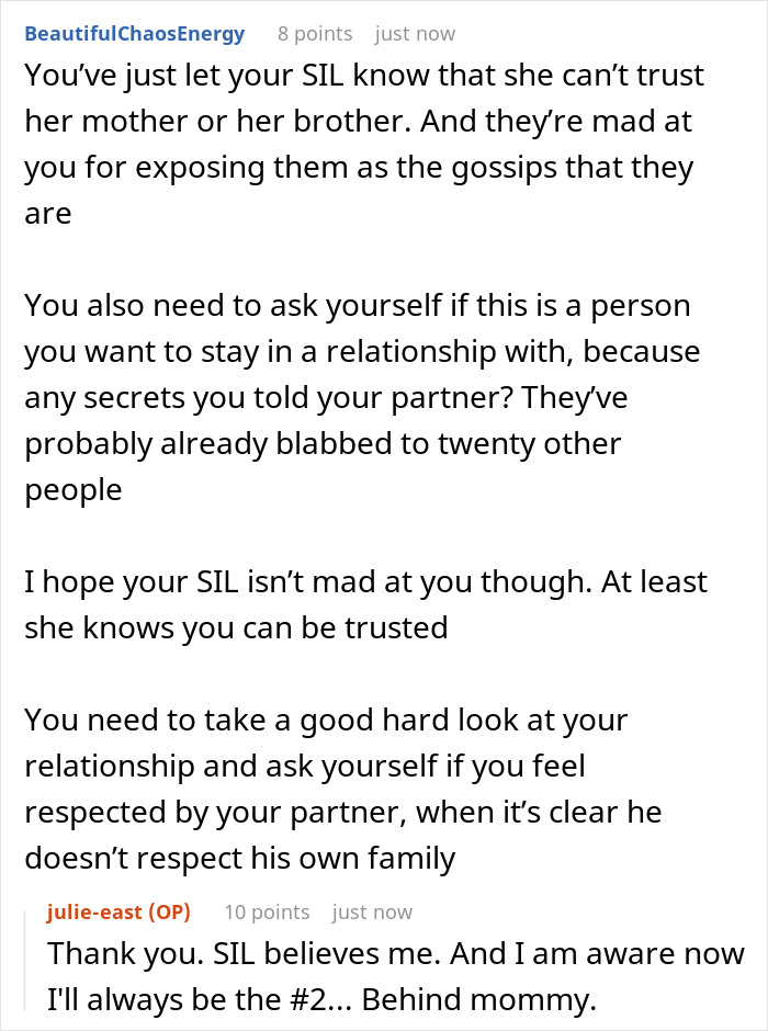 Woman Tells SIL Her Own Mom Leaked Confidential Information, Gets Scolded For Starting Family Drama