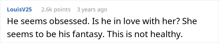 Comment expressing concern about a husband&rsquo;s unhealthy obsession with his wife&rsquo;s sister and mysterious text messages.