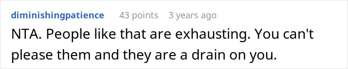 Screenshot of a Reddit comment discussing the exhausting experience of parents babysitting, reflecting on true feelings.