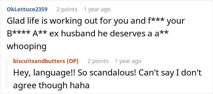 Screenshot of a social media exchange where a woman&rsquo;s goofy joke reveals her husband is a horrible cheating jerk.