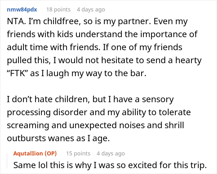 Selfish Lady Brings Kid On Child-Free Trip, Throws A Fit When Friends Go Out And Party Without Her