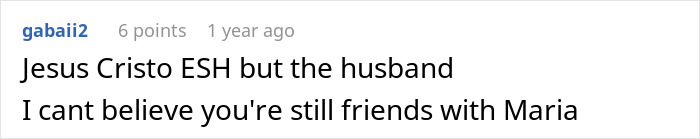 Screenshot of a forum comment discussing a husband without shirt and bestie naked after hearing moaning.