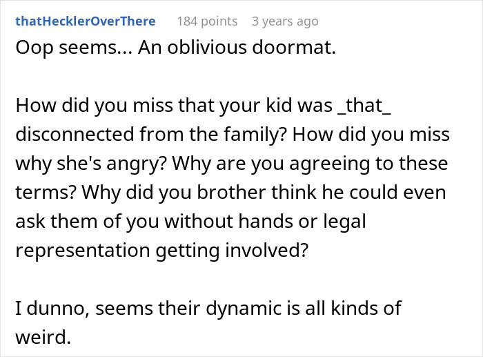 Reddit comment discussing family crisis after dad evicts teen daughter from her bedroom for new baby.