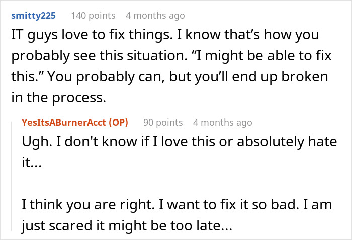 Screenshot of an online discussion about a man feeling crushed after his wife says he doesn&rsquo;t excite her and suggests open marriage.