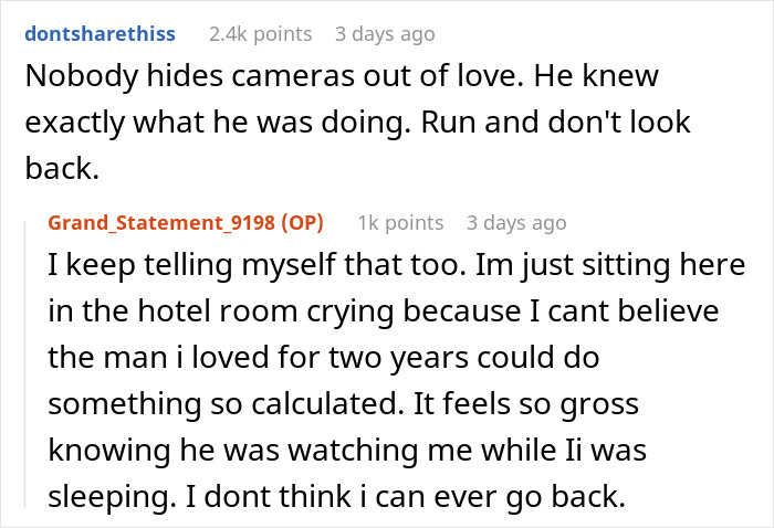 Woman Finds Out Boyfriend Has Been Filming Her With Secret Camera: "I Completely Froze, I Was Shaking"