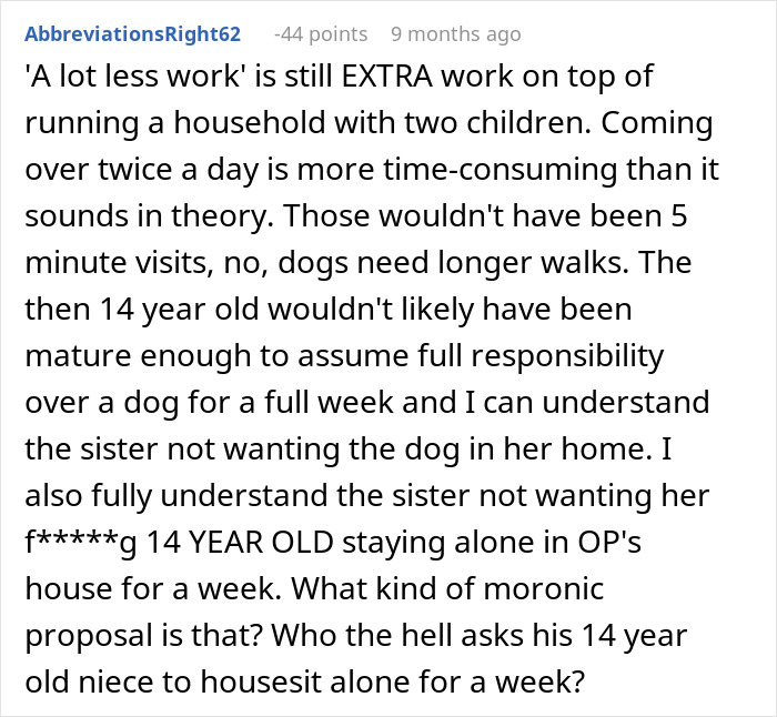 Woman Refuses To Dogsit Her Brother's Elderly Dog, Gets Shocked When He Declines To Babysit Her Kids Woman Refuses To Dogsit Her Brother's Elderly Dog, Gets Shocked When He Declines To Babysit Her Kids