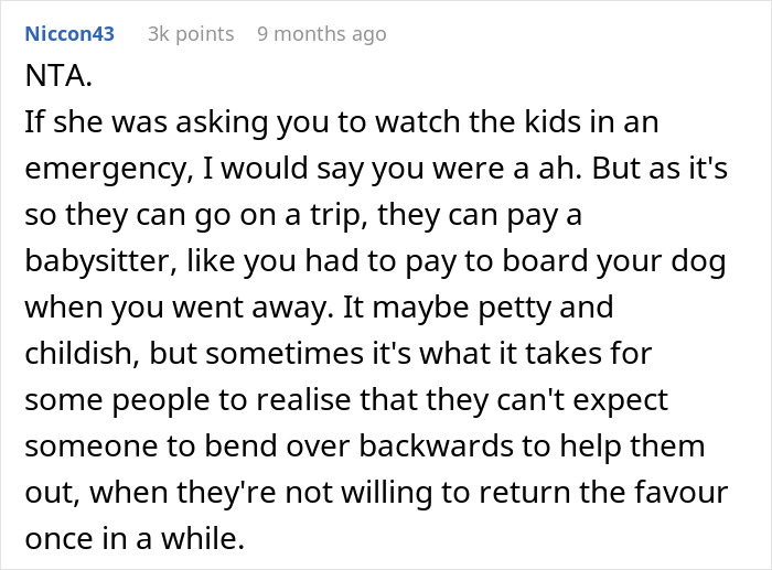 Woman Refuses To Dogsit Her Brother's Elderly Dog, Gets Shocked When He Declines To Babysit Her Kids Woman Refuses To Dogsit Her Brother's Elderly Dog, Gets Shocked When He Declines To Babysit Her Kids