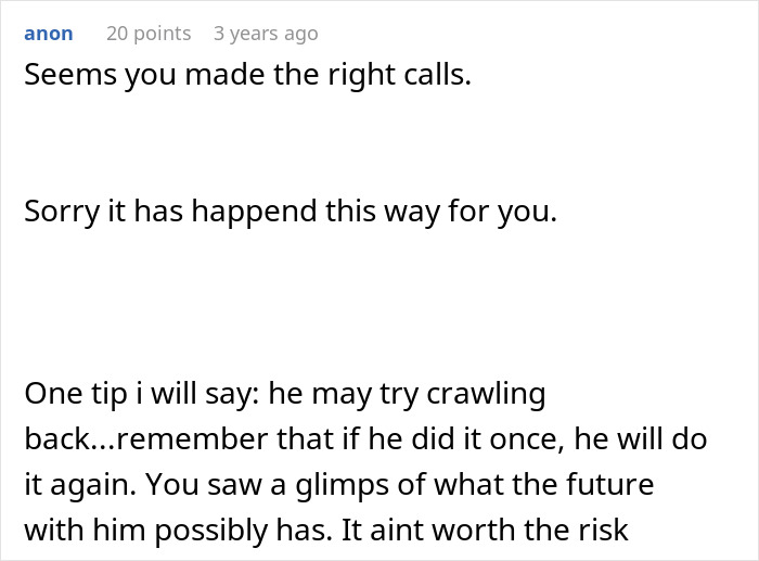 Text comment discussing a mom coming back from a long shift to chaos with baby screaming and son panicking while husband sleeps.