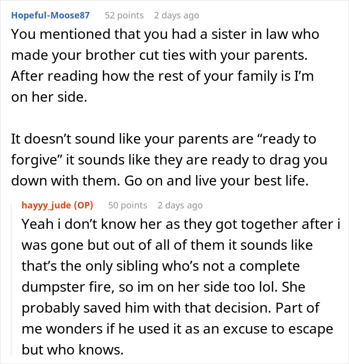 Text conversation about a gay man discussing his parents' audacity and being kicked out, deciding not to fund retirement.