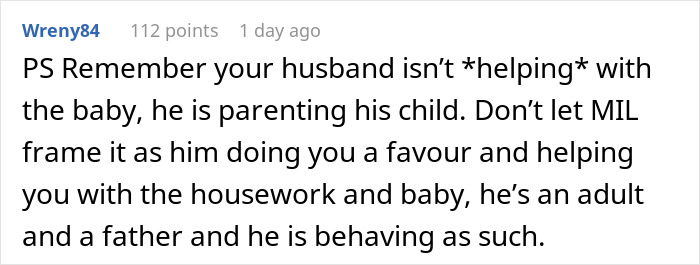 Comment about a man parenting his baby at 4 AM while his worried mom questions if he&rsquo;s doing too much.