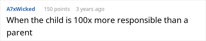 Text post saying When the child is 100x more responsible than a parent, highlighting mom comes back from a 10-hour shift to chaos with baby screaming and son panicking.