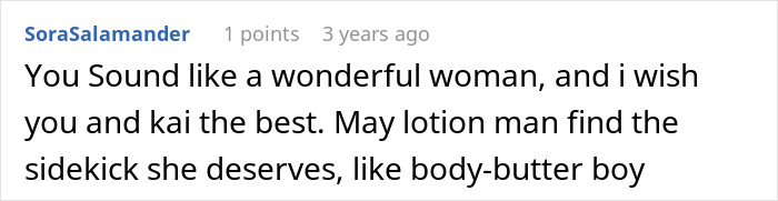 Alt text: Screenshot of a humorous online comment where a woman jokes about her husband being a horrible, cheating jerk.