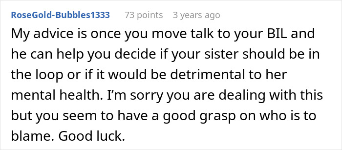 Comment excerpt discussing husband&rsquo;s obsession with sister&rsquo;s weight and the impact on family mental health.