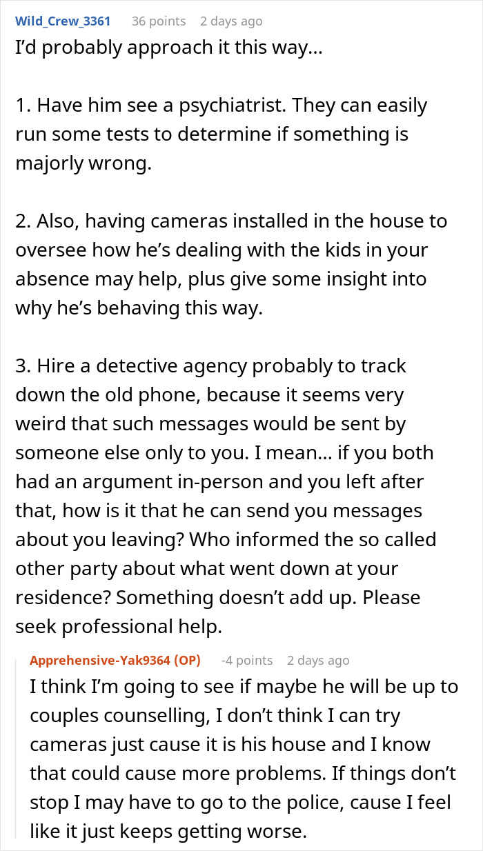 Reddit user discusses suspecting husband is a psychopath after disturbing texts and advises seeking professional help. Reddit user discusses suspecting husband is a psychopath after disturbing texts and advises seeking professional help.