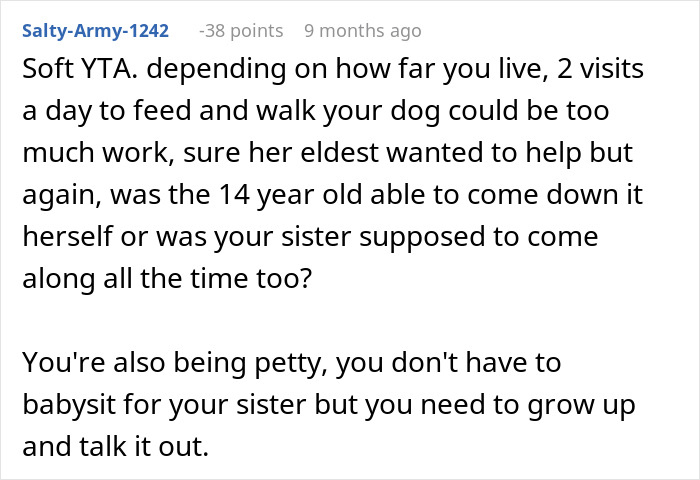 Woman Refuses To Dogsit Her Brother's Elderly Dog, Gets Shocked When He Declines To Babysit Her Kids Woman Refuses To Dogsit Her Brother's Elderly Dog, Gets Shocked When He Declines To Babysit Her Kids