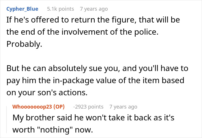Man Refuses To Pay Brother Back For A Figurine His Son Stole Until He Finds Out The Reason Behind It