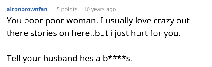 Screenshot of a Reddit comment expressing sympathy for a woman cutting off parents after catching mom with her fianc&eacute;.